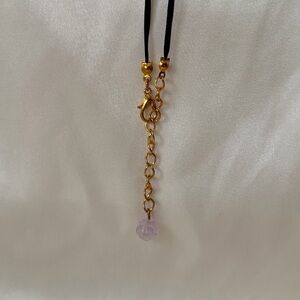 Chic Gold and Black Necklace with Purple Charm